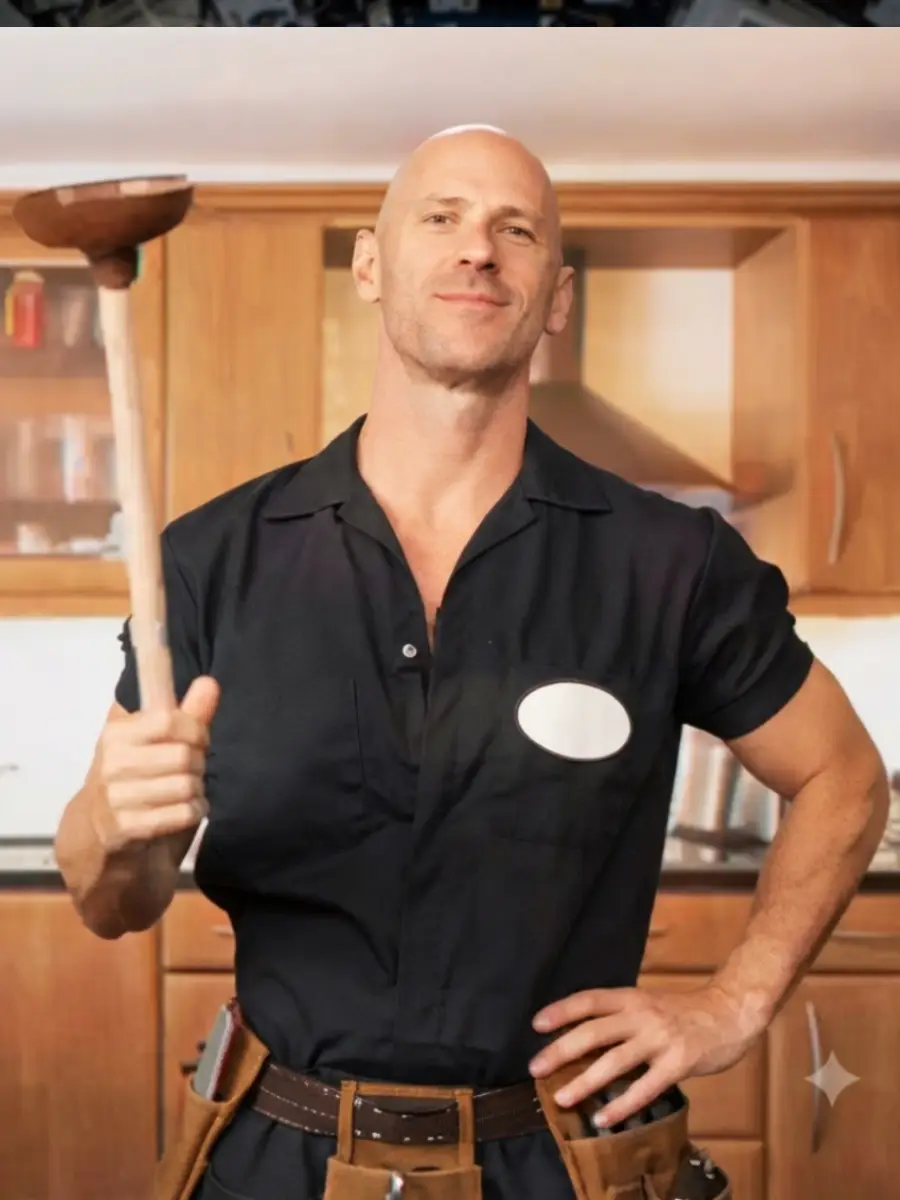 {{NAME}} as a plumber holding a wrench