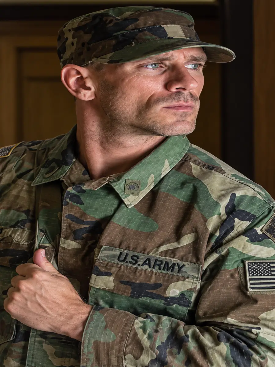 {{NAME}} as a soldier in a field